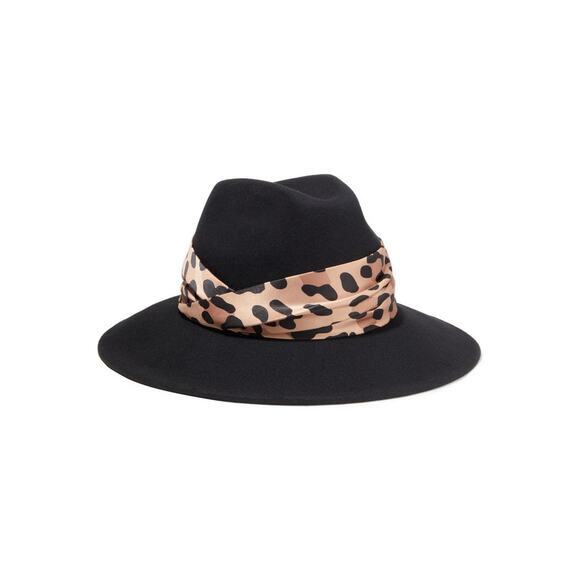 EUGENIA KIM  Maxine leopard-print satin-trimmed wool-felt fedora MSRP 395$ - Picture 4 of 10